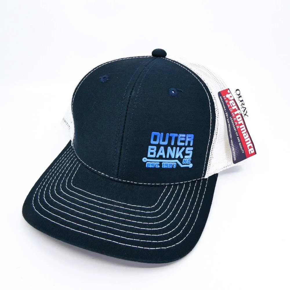 Outer Banks Hat Mens Blue Trucker One Size Adjustable Snapback Carolina Cap‎ New